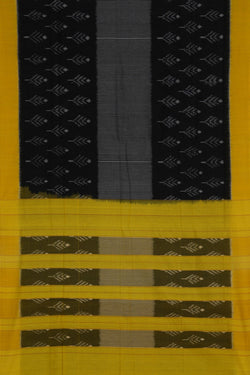 Image of Pochampally Ikat Cotton Black Saree