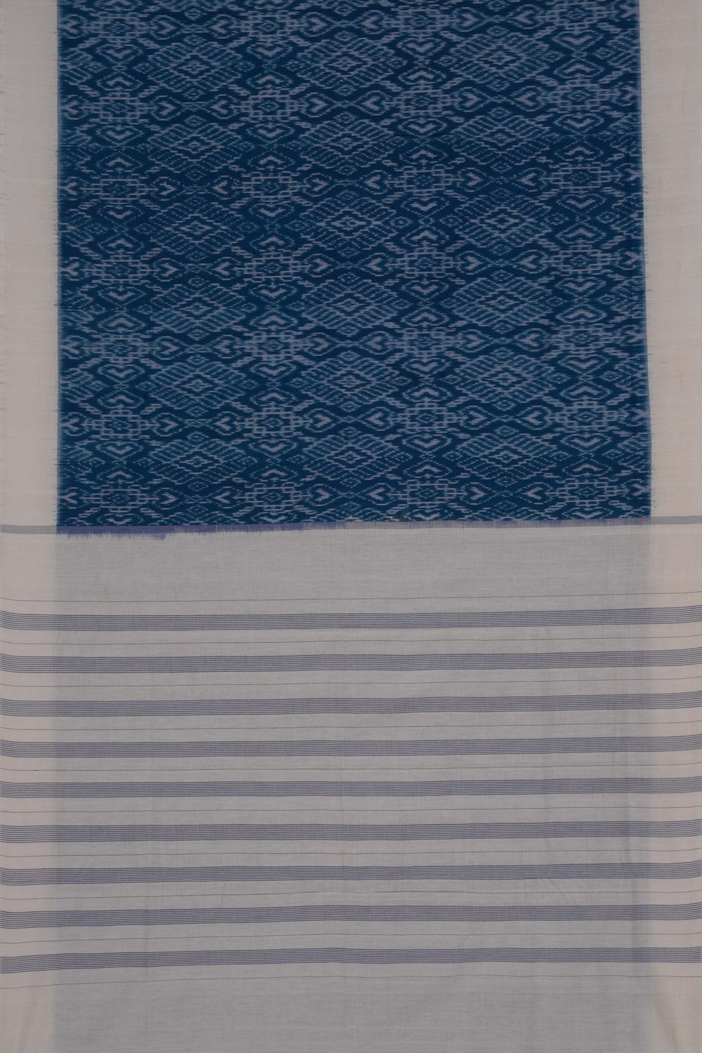Pochampally Ikat Cotton Blue Saree