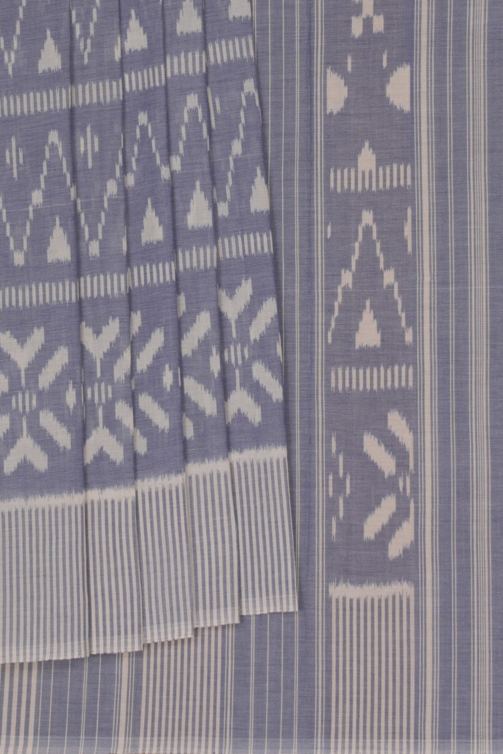 Pochampally Ikat Cotton Grey Saree