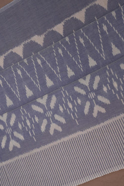 Image of Pochampally Ikat Cotton Grey Saree