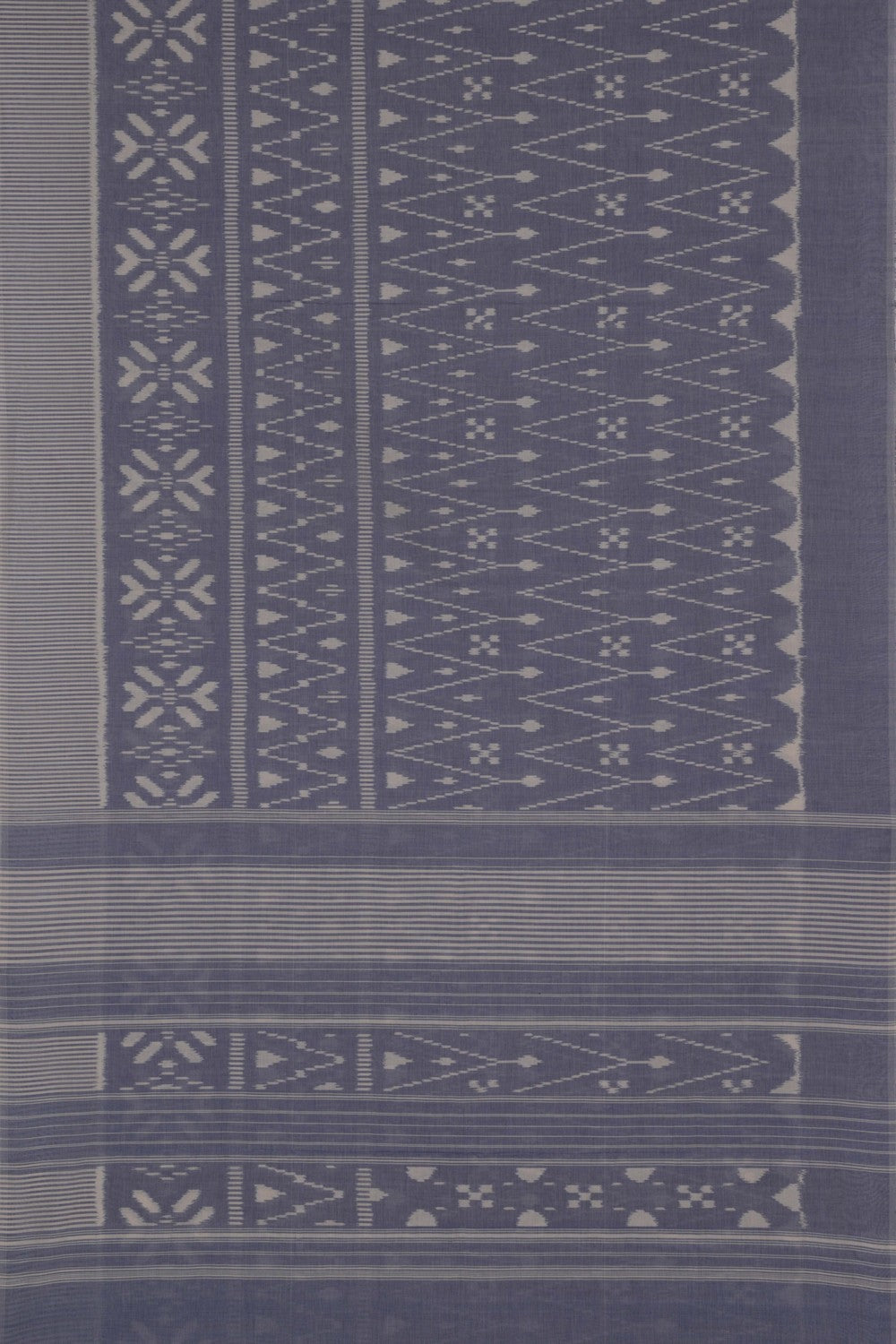 Pochampally Ikat Cotton Grey Saree