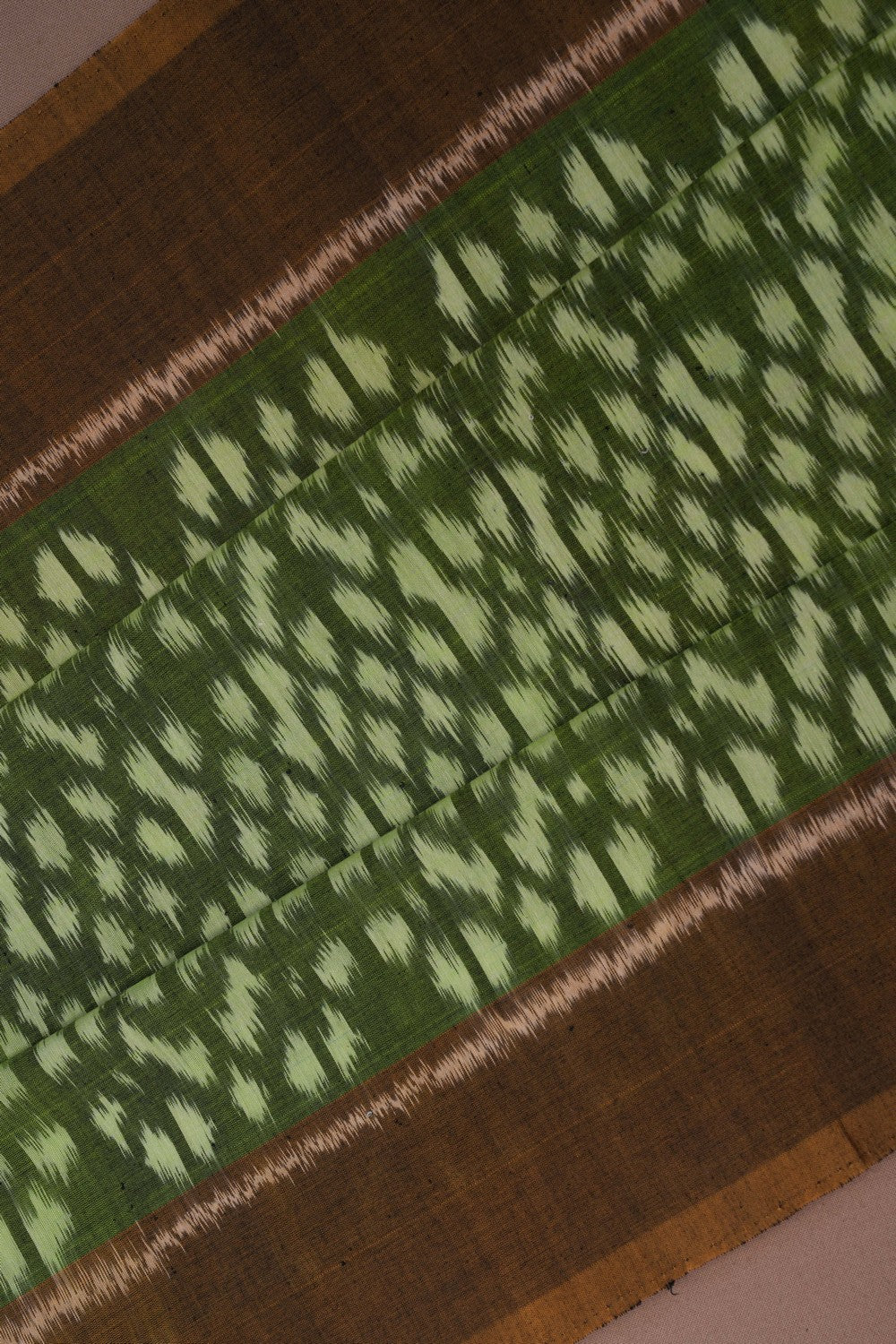 Pochampally Ikat Cotton Green Saree
