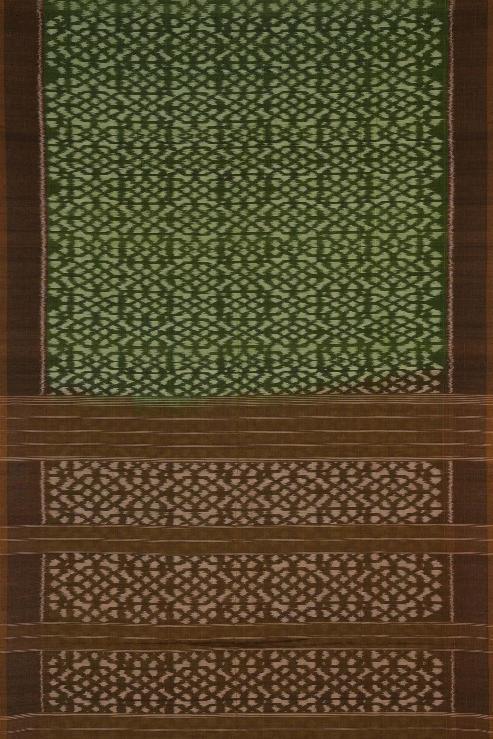Pochampally Ikat Cotton Green Saree