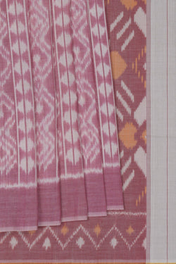 Image of Pochampally Ikat Cotton Pink Saree