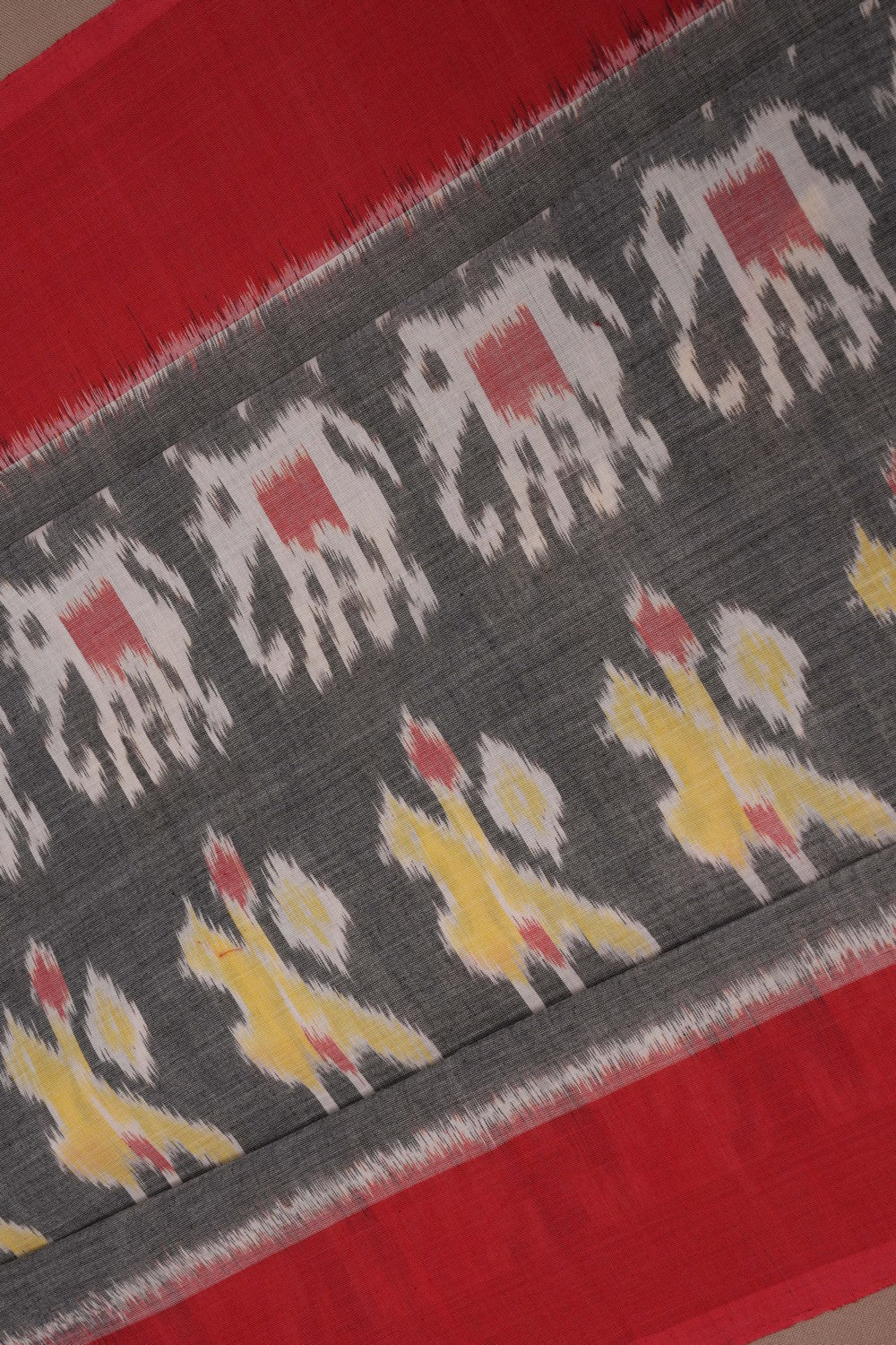 Image of Pochampally Ikat Cotton Green Saree