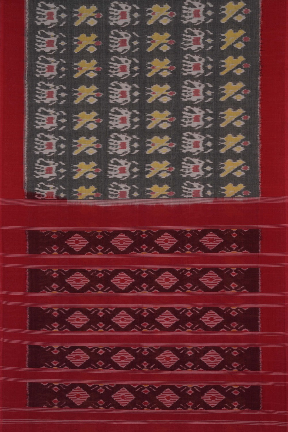 Image of Pochampally Ikat Cotton Green Saree