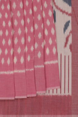 Image of Pochampally Ikat Cotton Grey Saree