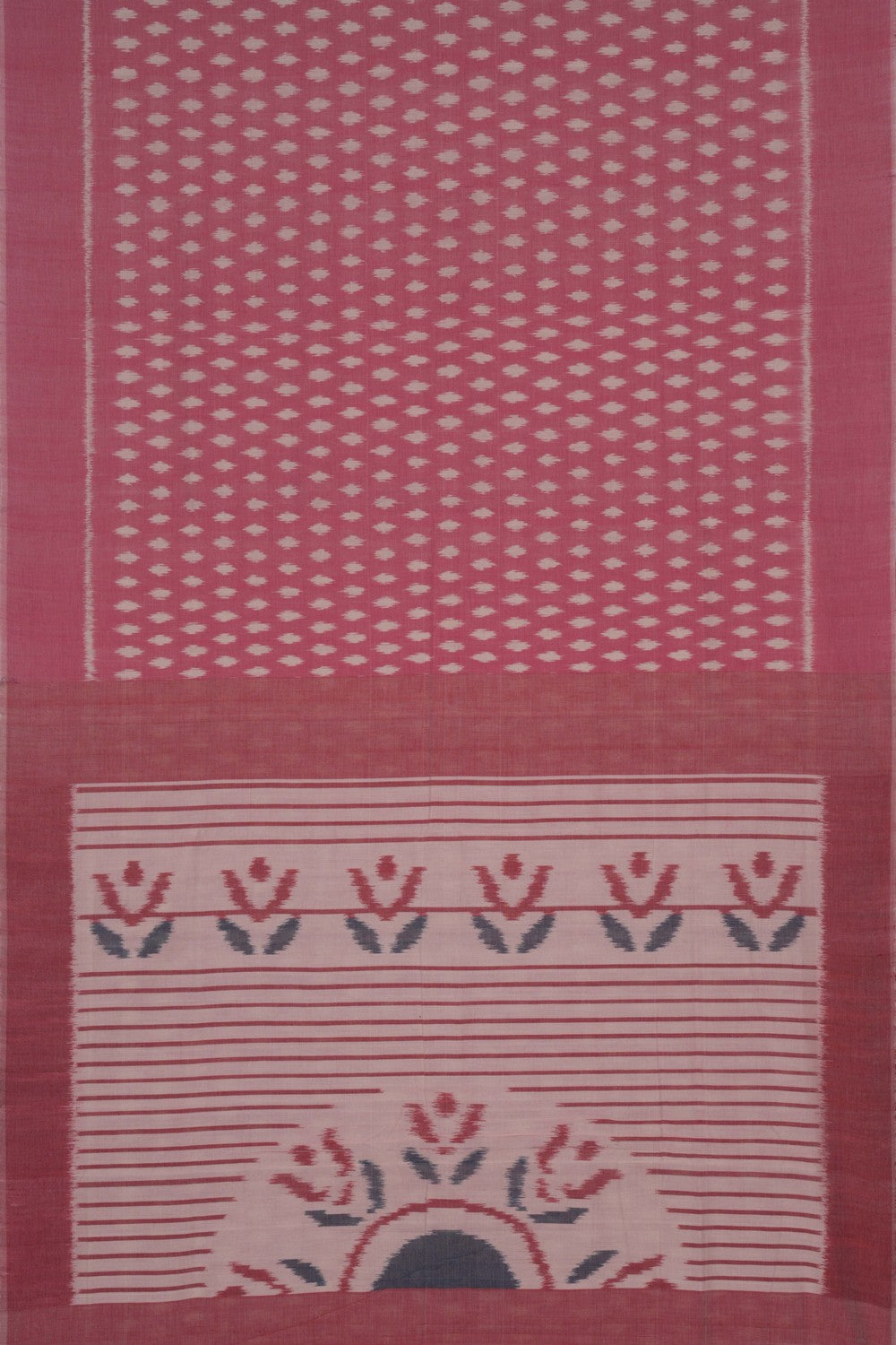 Pochampally Ikat Cotton Grey Saree