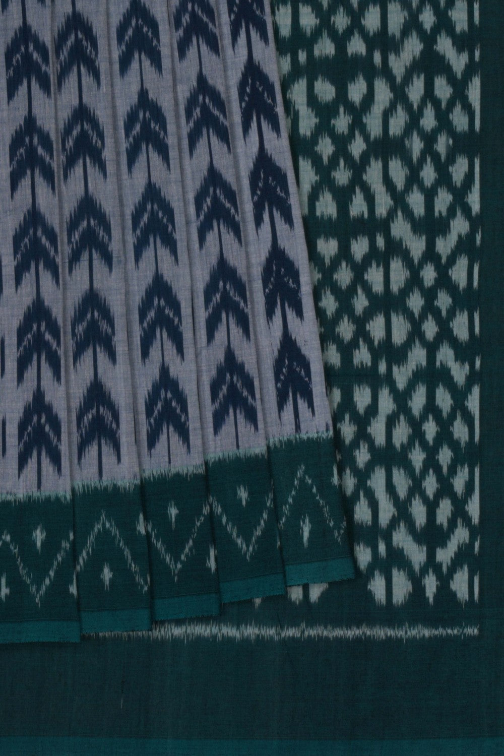 Pochampally Ikat Cotton Blue Saree