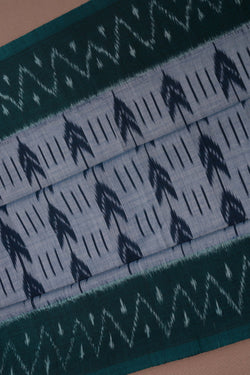 Image of Pochampally Ikat Cotton Blue Saree