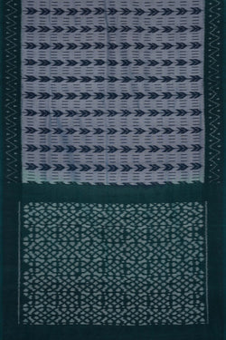 Image of Pochampally Ikat Cotton Blue Saree