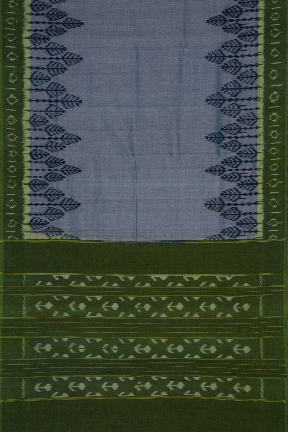 Pochampally Ikat Cotton Grey Saree