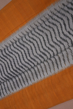 Image of Pochampally Ikat Cotton Grey Saree