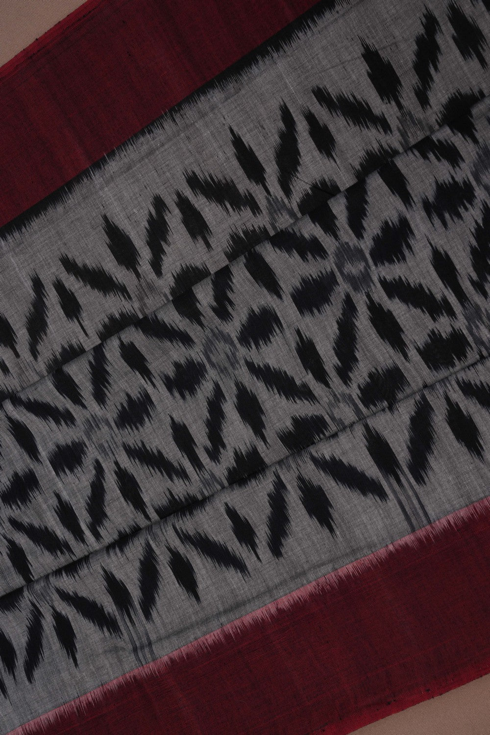 Pochampally Ikat Cotton Grey Saree