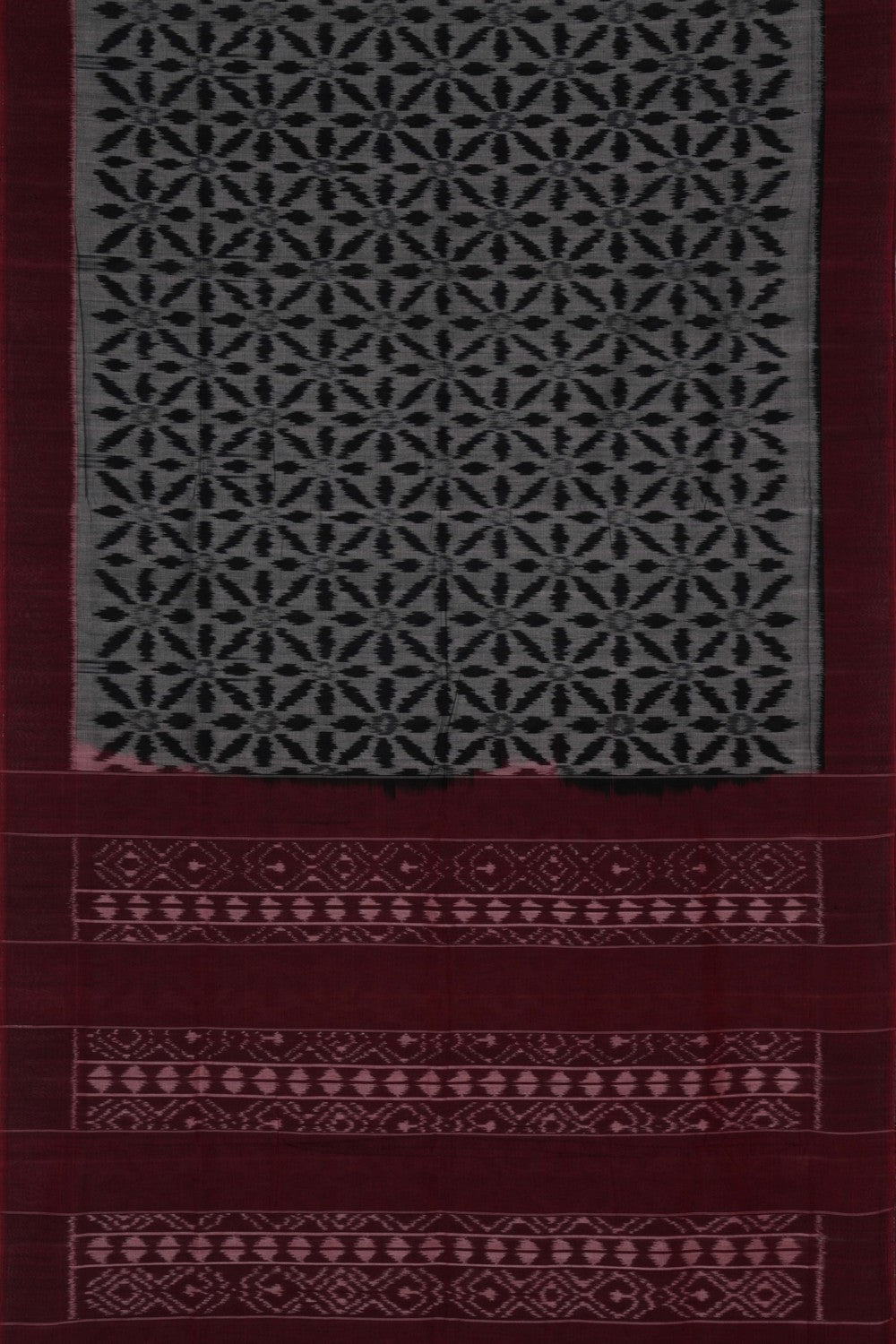 Pochampally Ikat Cotton Grey Saree