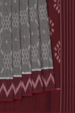 Image of Pochampally Ikat Cotton Blue Saree