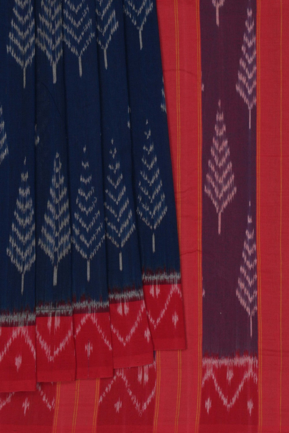Pochampally Ikat Cotton Blue Saree
