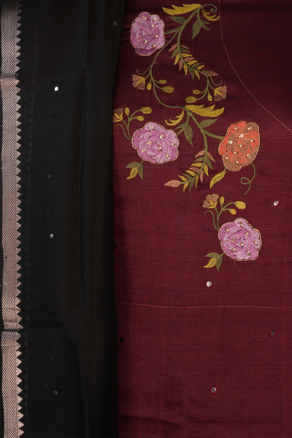 Image of Mangalgiri Silk Unstitched Suit Set Fabric (3 Pcs Set)