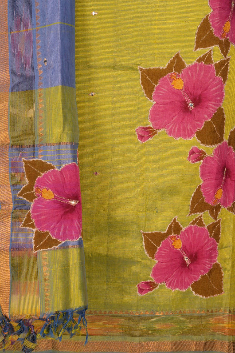 Image of Mangalgiri Silk Unstitched Suit Set Fabric (3 Pcs Set)