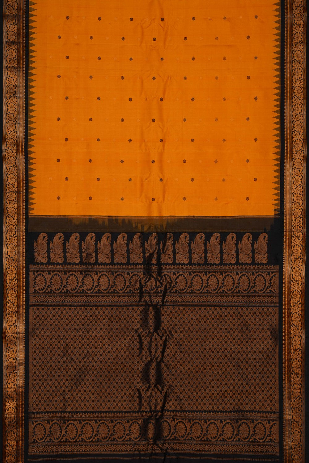 Image of Gadwal Silk Orange Saree