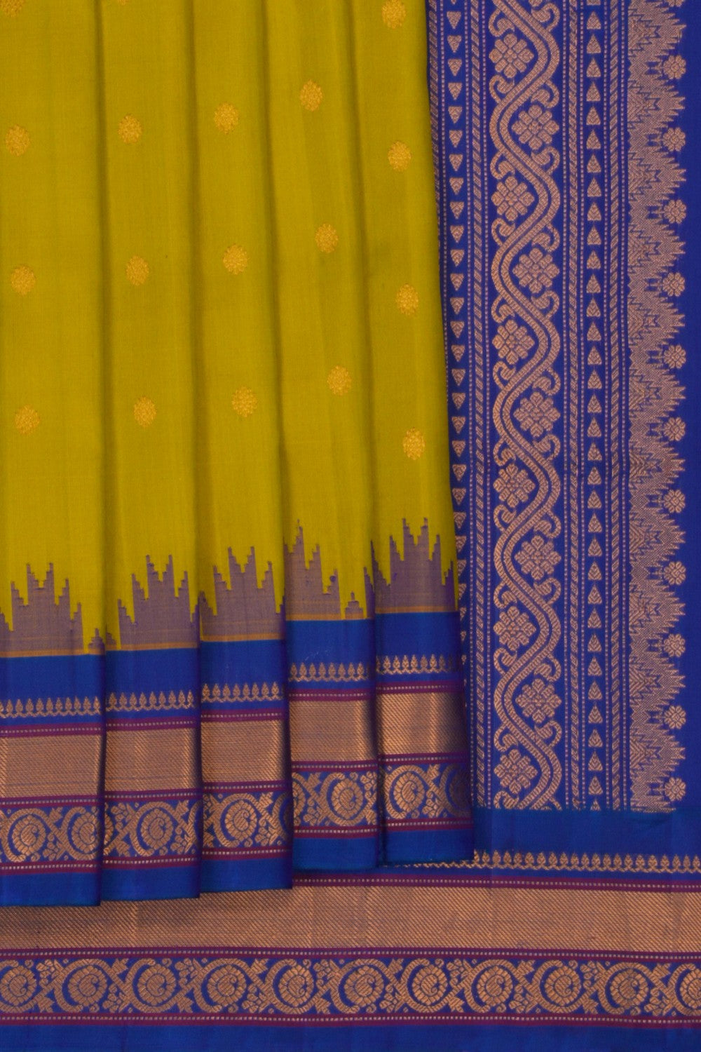 Image of Gadwal Silk Spring Green Saree