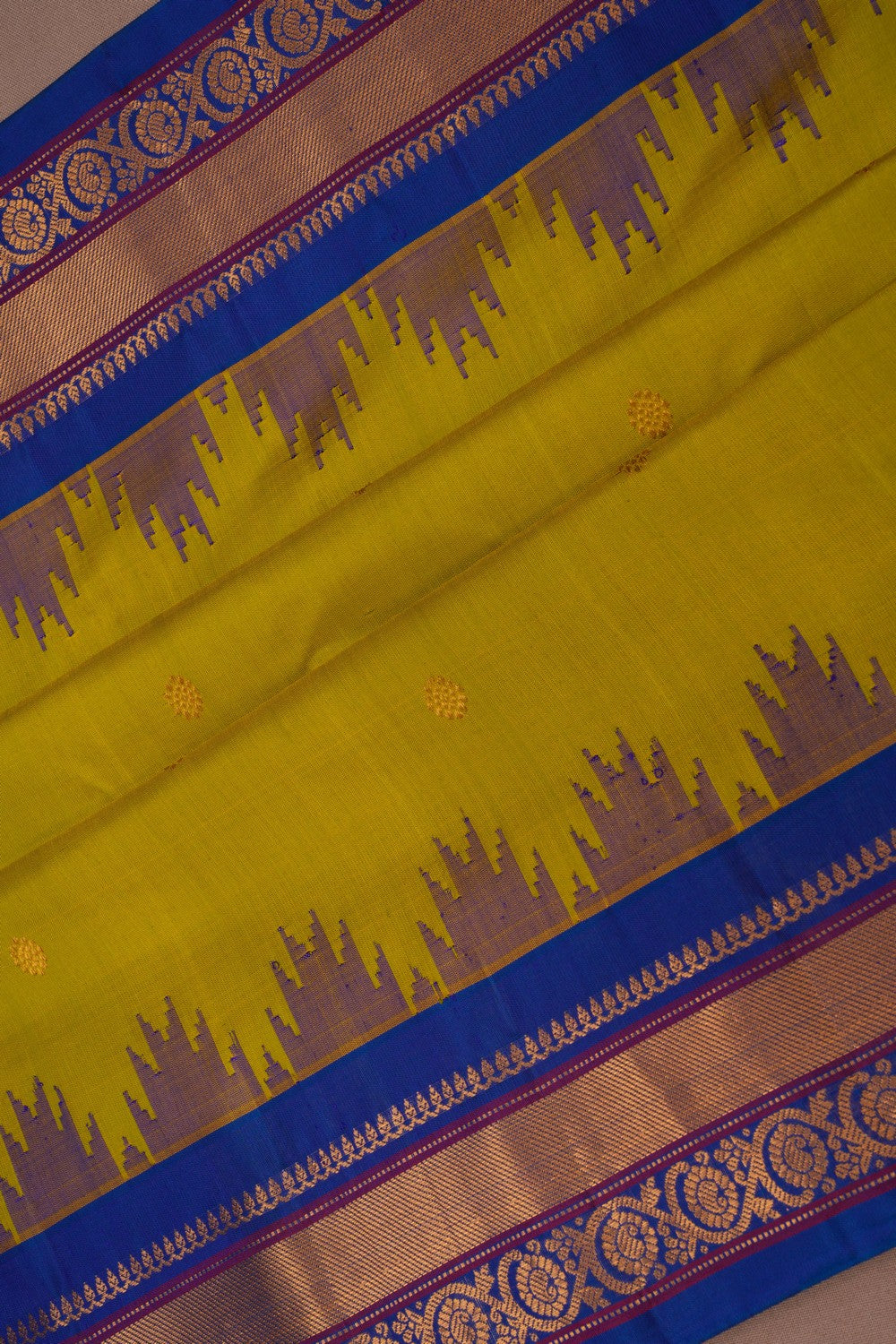 Image of Gadwal Silk Spring Green Saree