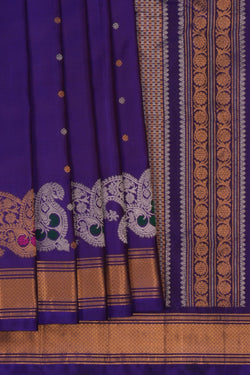 Image of Gadwal Silk Purple Saree