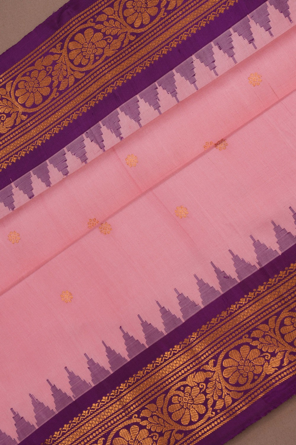 Image of Gadwal Silk Pink Saree