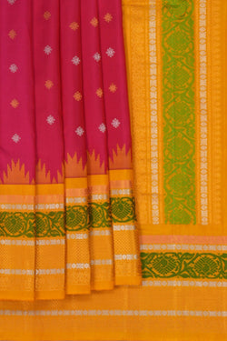 Image of Gadwal Silk Pink Saree