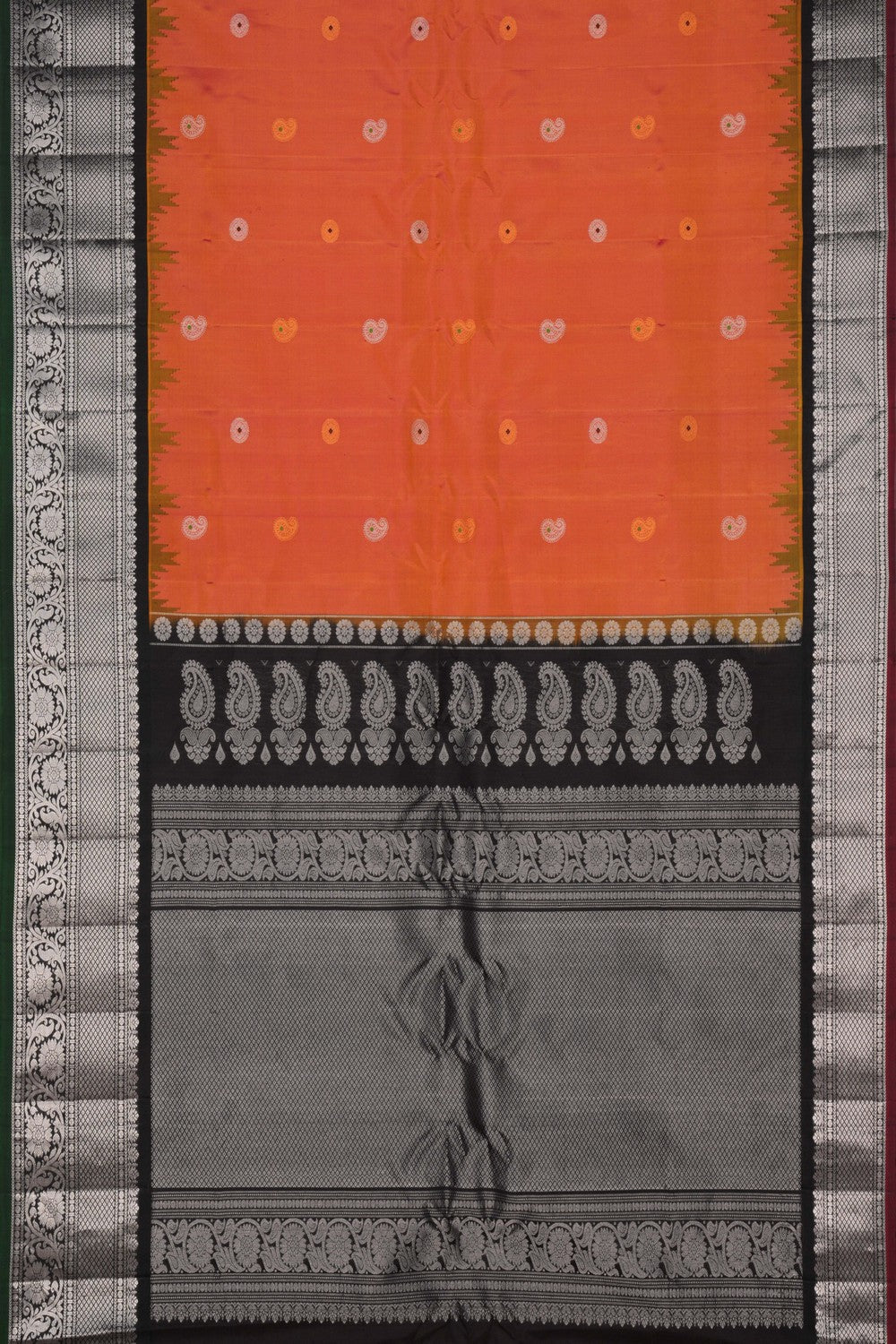 Gadwal Silk Peach Saree