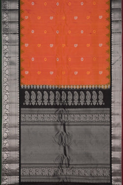 Image of Gadwal Silk Peach Saree