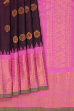 Image of Gadwal Silk Purple Saree