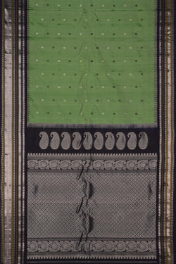 Image of Gadwal Silk Kattam Green Saree