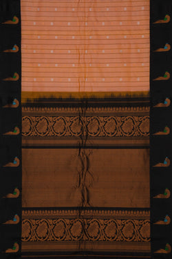 Image of Gadwal Silk Peach Saree
