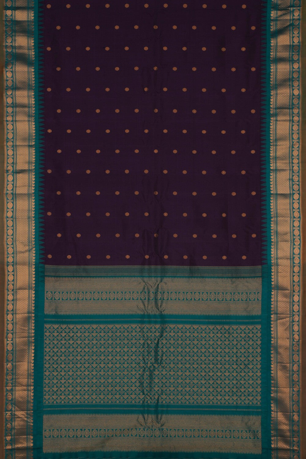 Image of Gadwal Silk Purple Saree