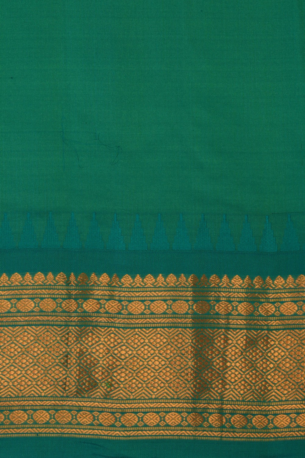 Image of Gadwal Silk Brown Saree