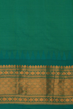 Image of Gadwal Silk Brown Saree