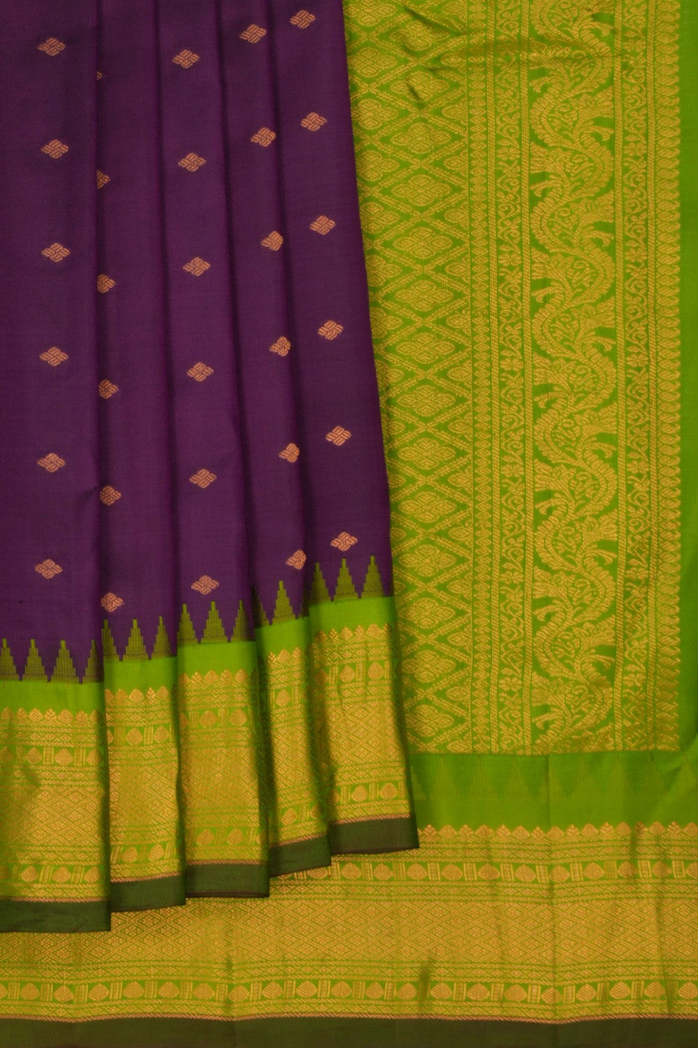 Image of Gadwal Silk Purple Saree