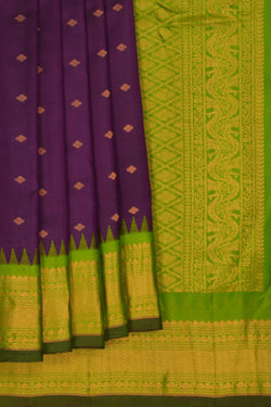 Image of Gadwal Silk Purple Saree