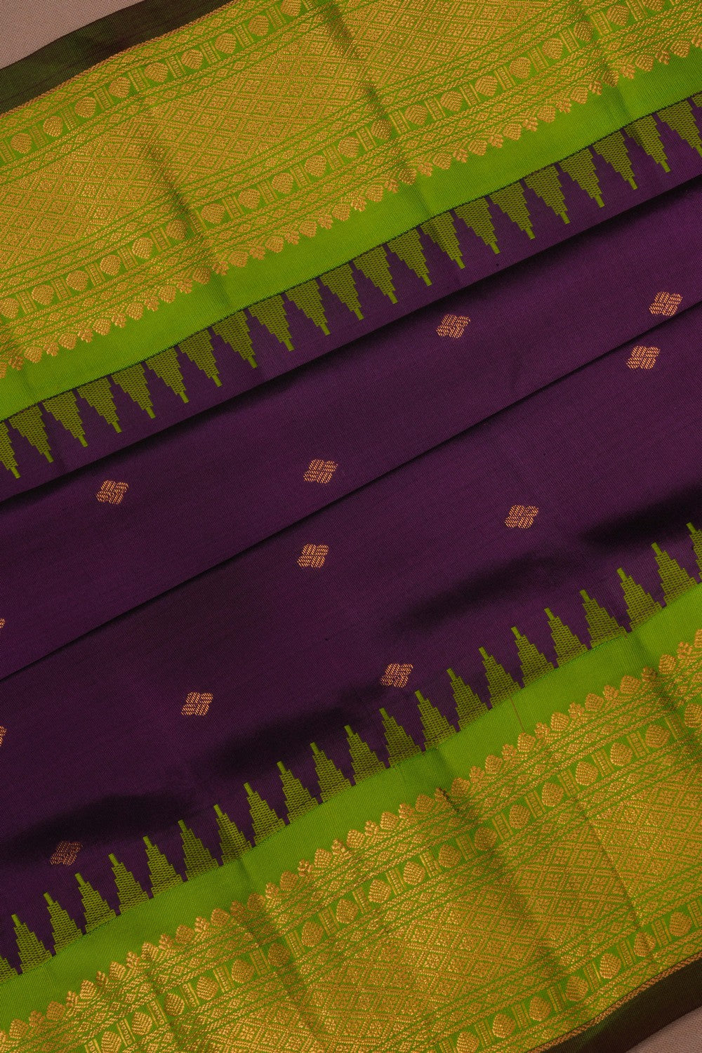 Image of Gadwal Silk Purple Saree