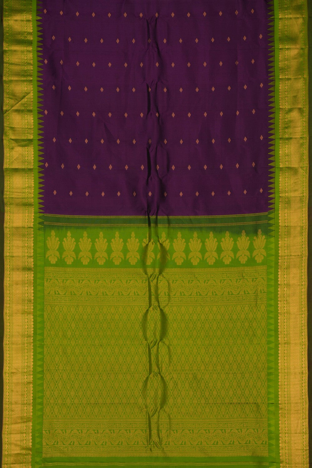 Image of Gadwal Silk Purple Saree