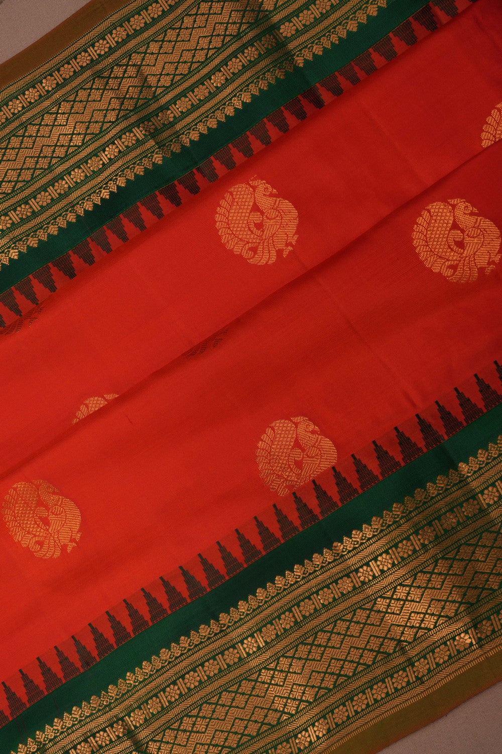Gadwal Silk Red Saree