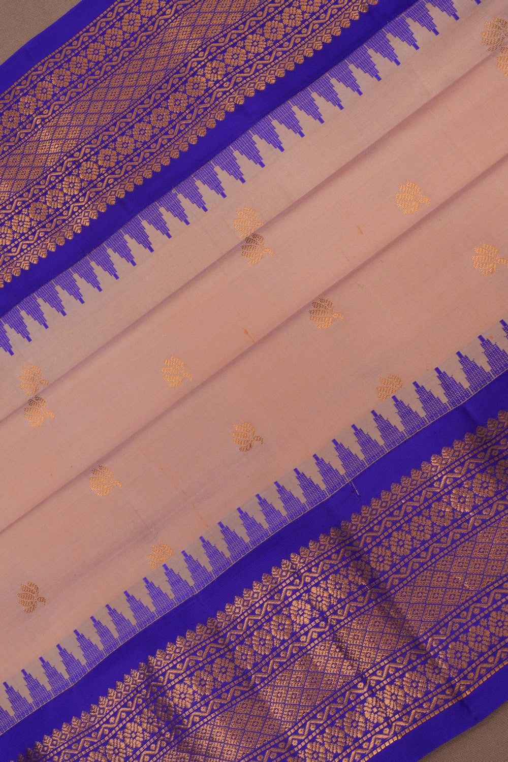Image of Gadwal Silk Beige Saree
