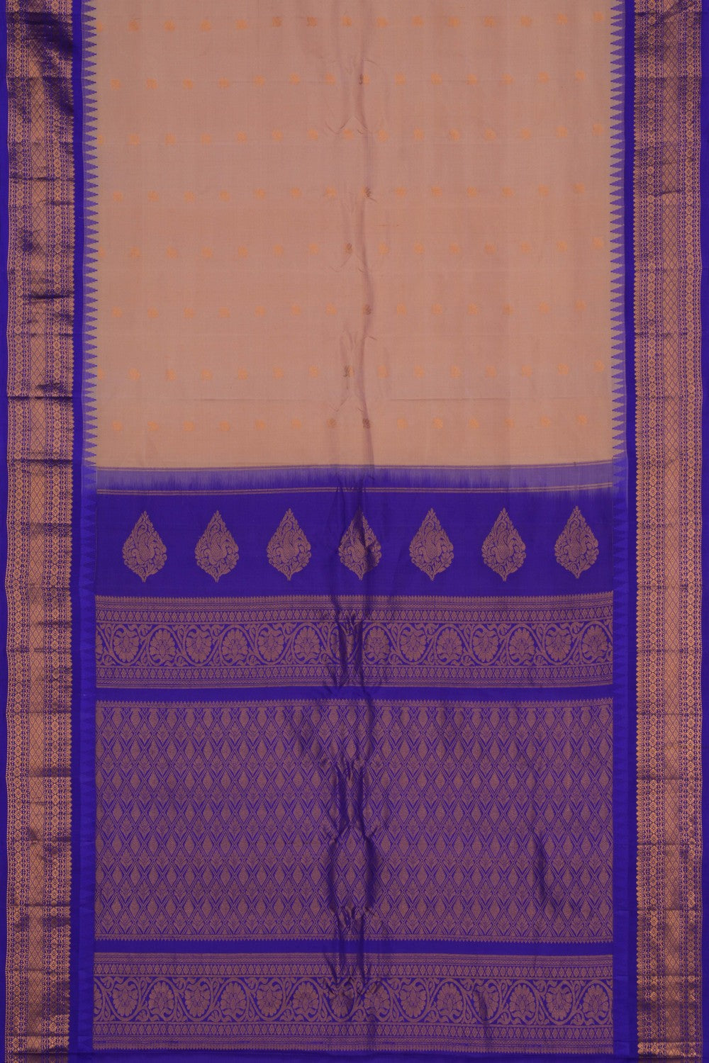 Image of Gadwal Silk Beige Saree