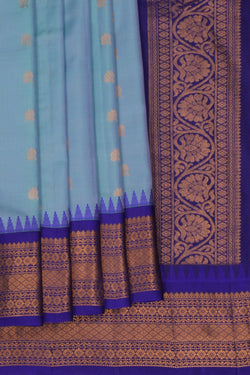 Image of Gadwal Silk Blue Saree