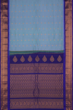 Image of Gadwal Silk Blue Saree