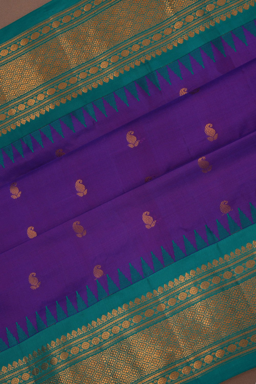 Image of Gadwal Silk Purple Saree