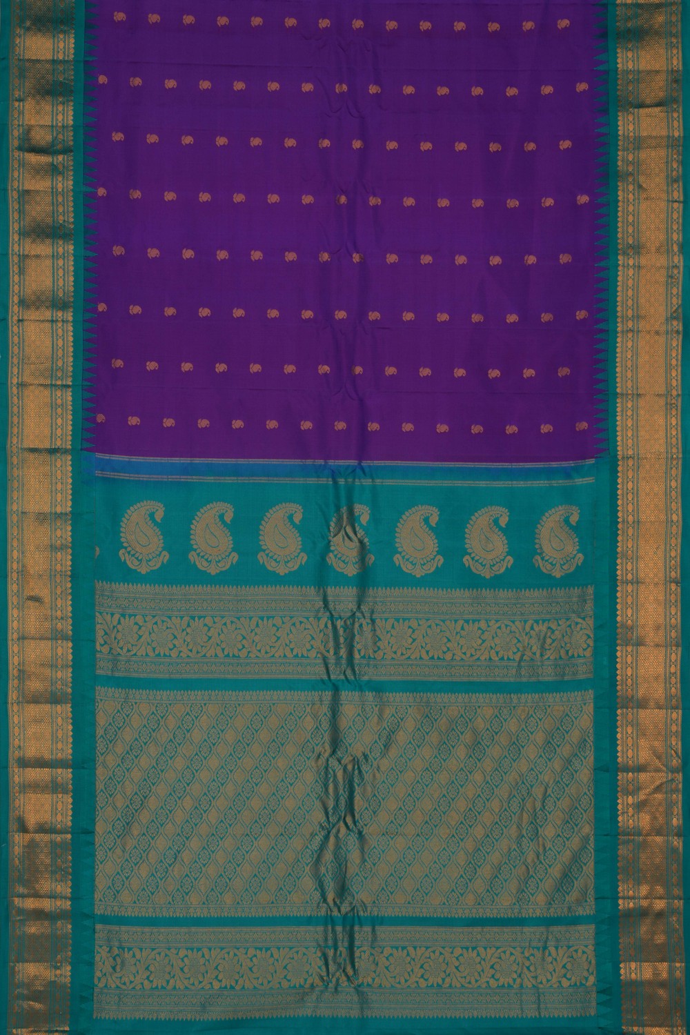 Image of Gadwal Silk Purple Saree
