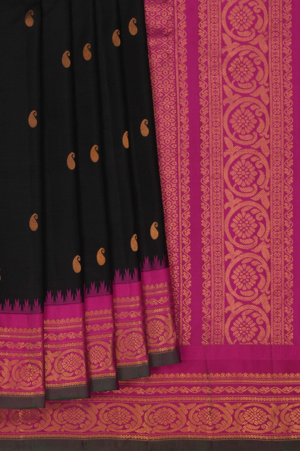 Image of Gadwal Silk Black Saree