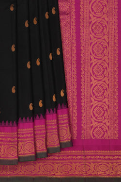Image of Gadwal Silk Black Saree